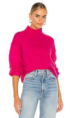 Line & Dot Julia Mock Neck Sweater in Hot Pink from Revolve.com | Revolve Clothing (Global)