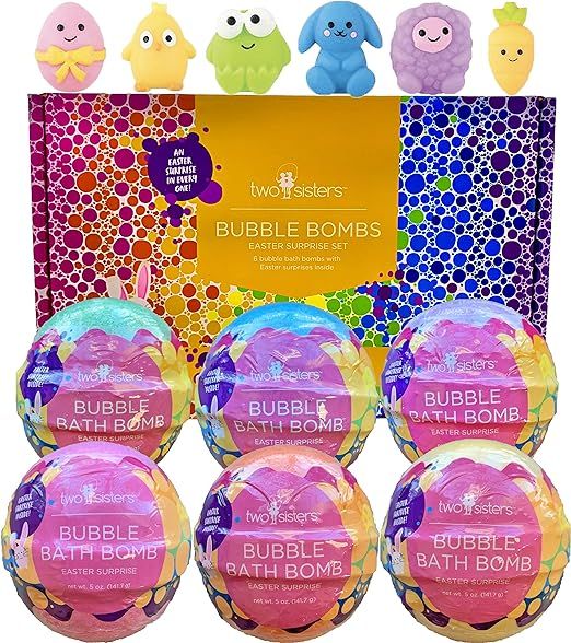 Easter Squishy Bubble Bath Bombs for Kids with Surprise Easter Squishy Toys Inside by Two Sisters... | Amazon (US)
