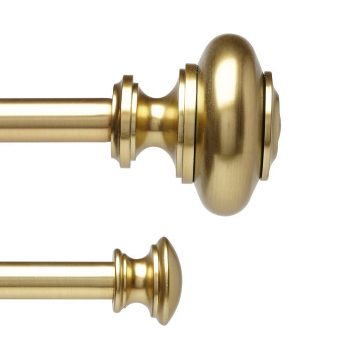 Umbra® Stella Harper Adjustable Double Curtain Rod in Brushed Brass | Bed Bath & Beyond