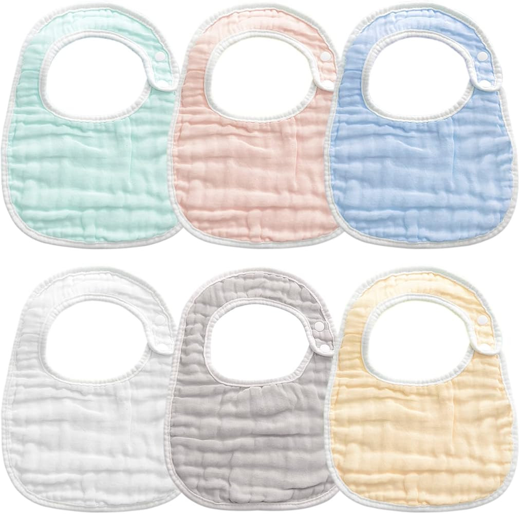 Muslin Baby Bibs【8 Pack/6 Pack】 Ultra Soft Absorbent, 100% Cotton Baby Bandana Drool Bibs Adj... | Amazon (US)
