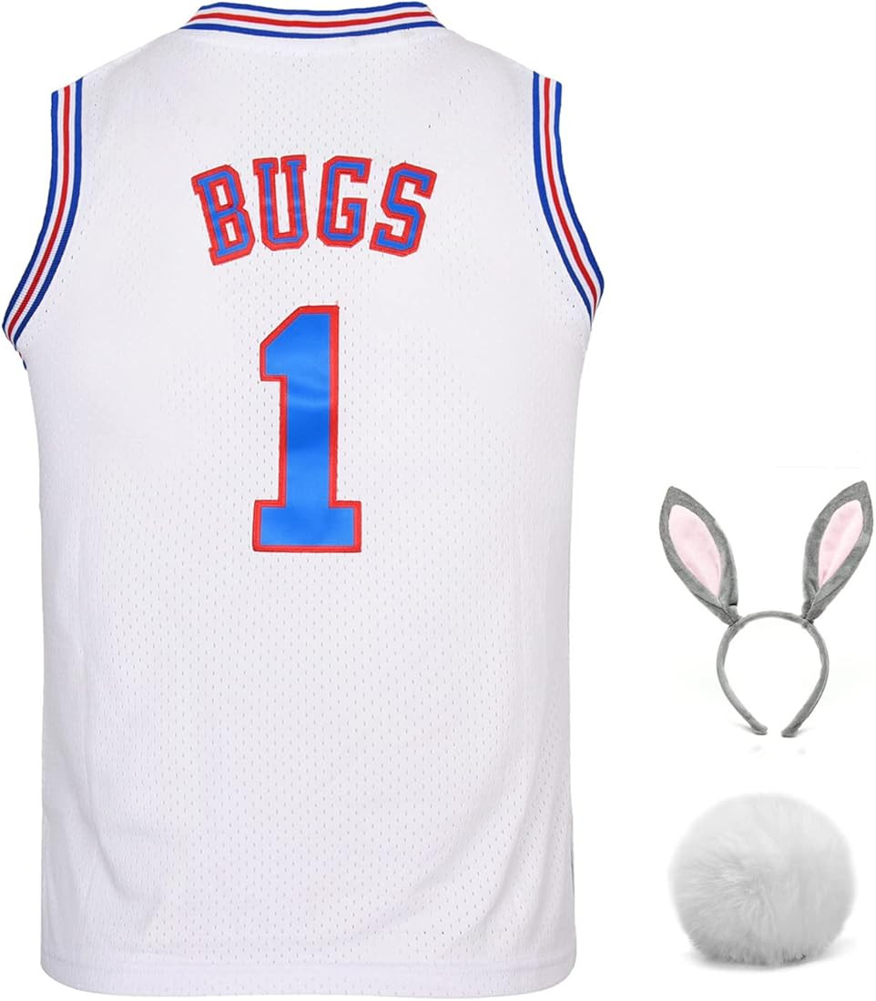 Men's Basketball Jerseys #10 Lola #1 Bugs Space Movie Sports Shirts 90s Hiphop Party Clothing Whi... | Amazon (US)