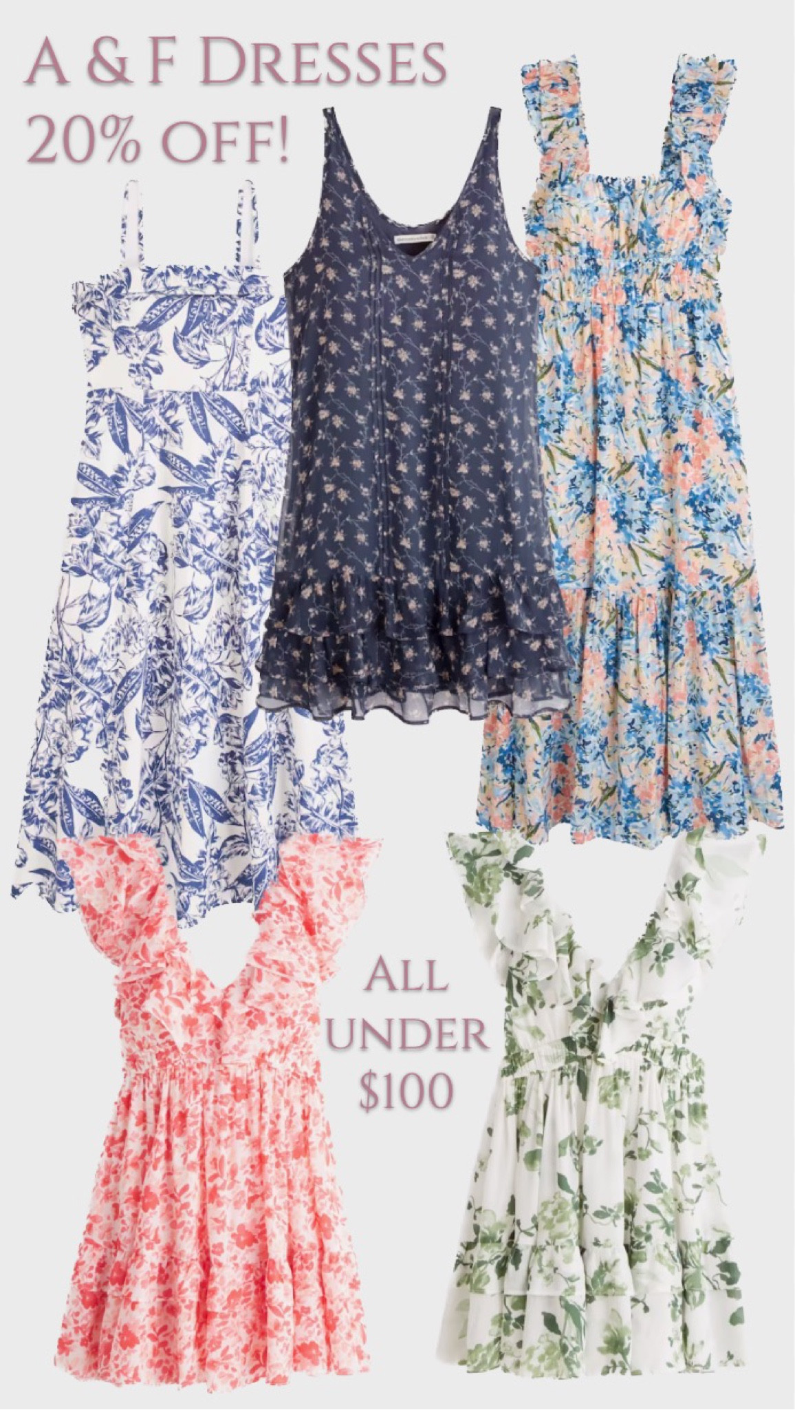 These Abercrombie and Fitch dresses are 20% off right now! That makes them all under $100 and they’re all perfect for Easter or spring weddings! XXS-XL, multiple colors available in each style, too!

strapless dress, midi dress, maxi dress, floral dress, floral dress for spring, wedding guest dress, spring wedding guest dress, summer wedding guest dress, puff sleeve dress, drop waist dress, plus size dress, easter dress, church dress, ruffle dress, dress under $100, easter dress under $100, wedding guest dress under $!00, float midi dress, floral mini dress, floral strapless dress, smocked dress, linen dress, flutter sleeve mini dress, Abercrombie and fitch dress, new arrivals, Abercrombie new arrivals

#LTKsalealert #LTKunder100 #LTKwedding