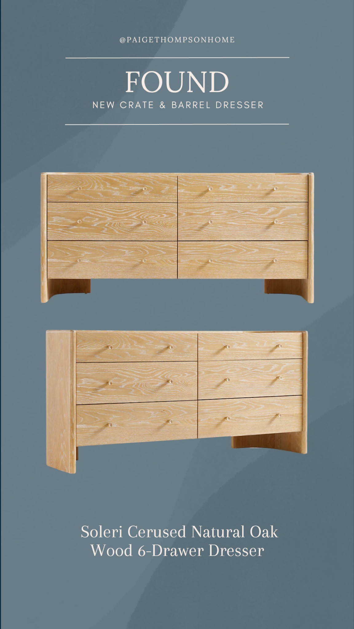 Found// New Crate & Barrel dresser

Cerused Oak
Bedroom Furniture 
Furniture find

#LTKhome