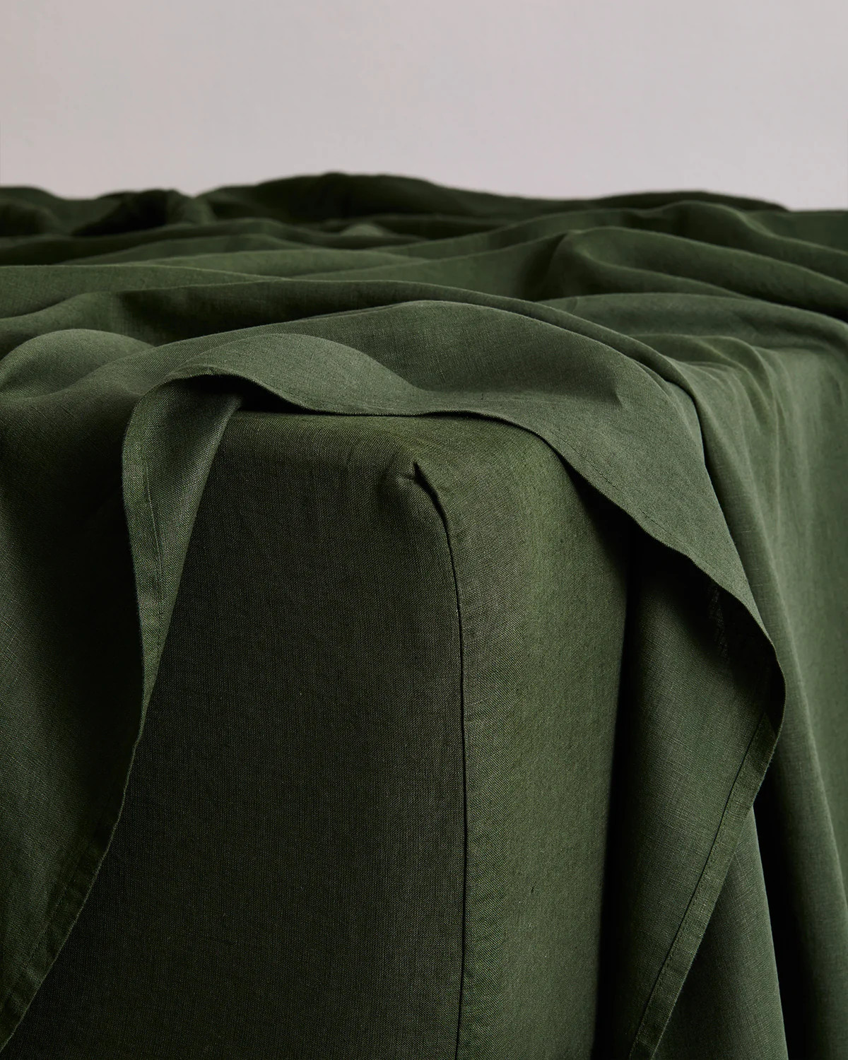 Olive 100% French Flax Linen Fitted Sheet | Bedthreads AU