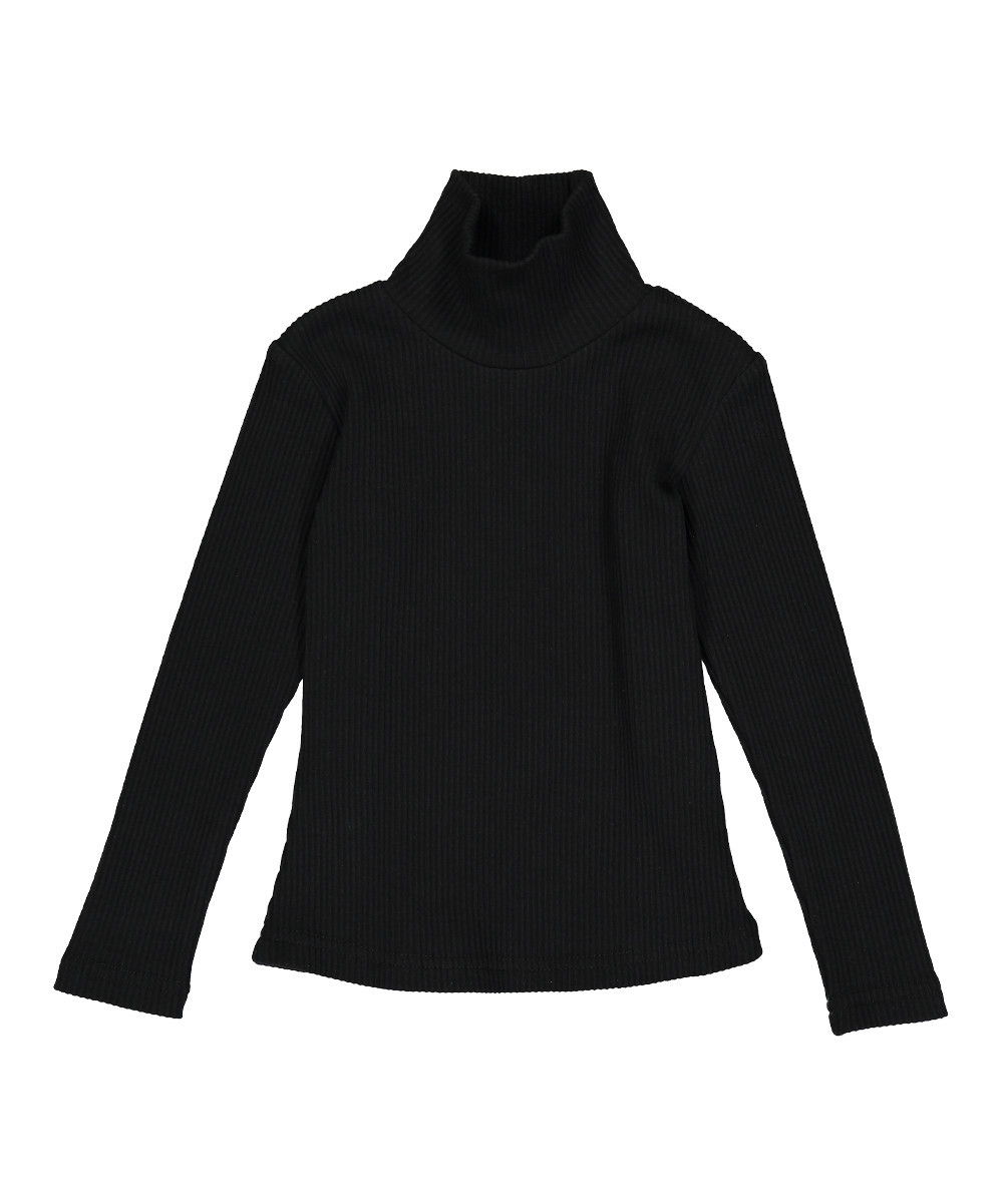 Little Cocoon Turtlenecks BLACK - Black Ribbed Long-Sleeve Turtleneck - Kids | Zulily