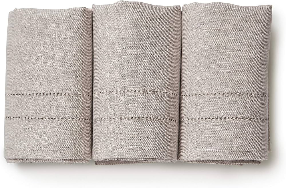 Solino Home Linen Hand Towels Set of 3 – 100% Pure Linen Light Natural Hand Towels 14 x 24 Inch... | Amazon (US)