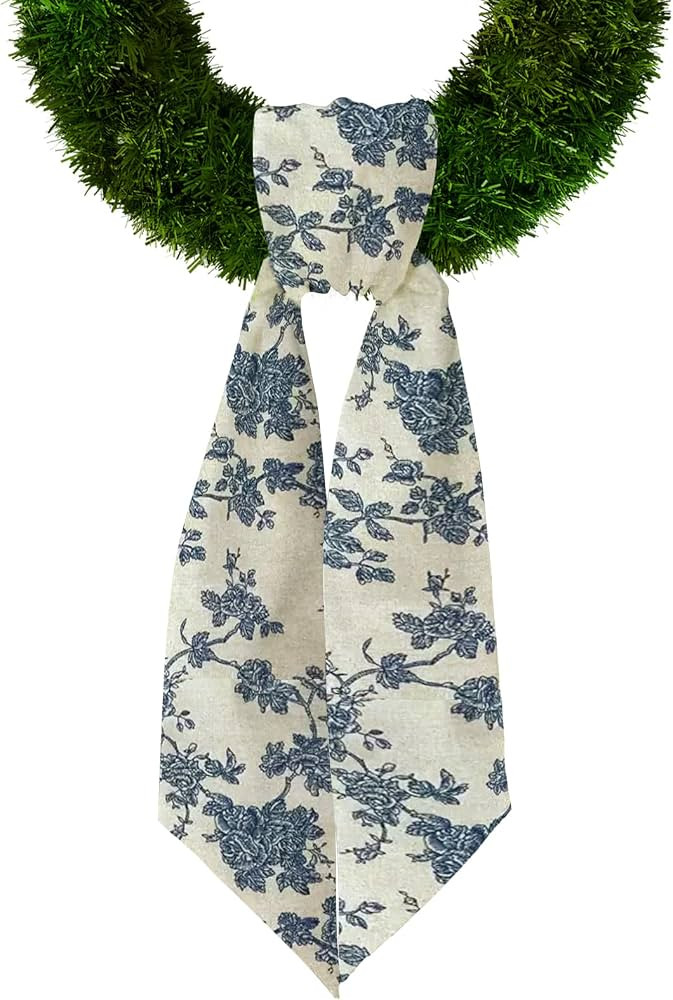Spring Wreath Sash for Front Door, Flowers Leaves Natural Burlap Sash Holiday Wreath Accessories ... | Amazon (US)