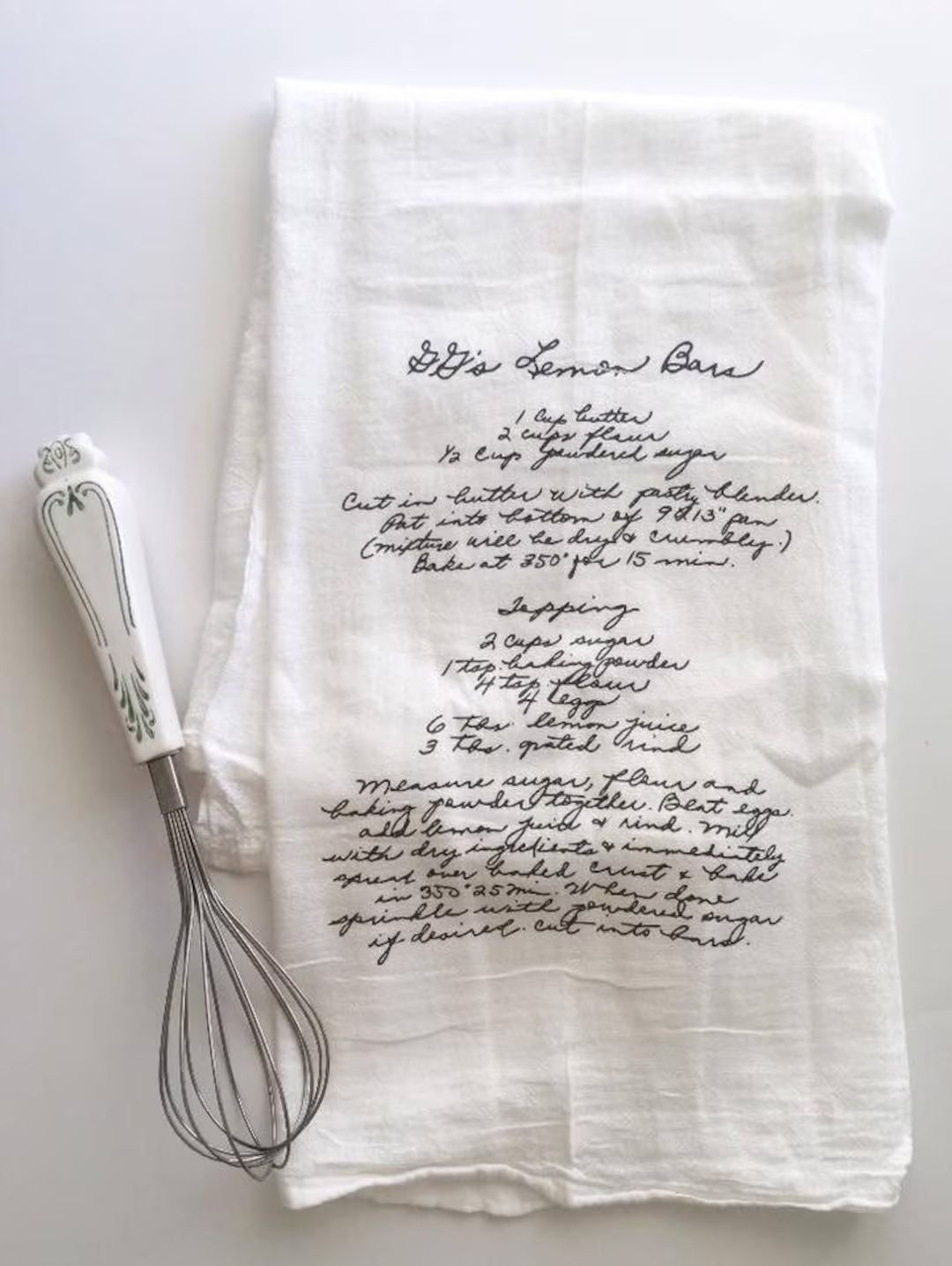 Vintage Recipe Tea Towels handwrittenteatowel Floursack - Etsy | Etsy (US)