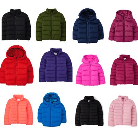 Puffer jackets for toddlers and kids. Time to prepare for the cooler weather and these are perfect. So many colors to choose from!!!