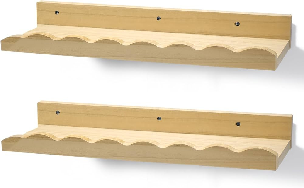 Suzile 2 Pcs Scalloped Shelves Wall Floating Shelves Set for Room, Bathroom, Bedroom, Cute Room D... | Amazon (US)