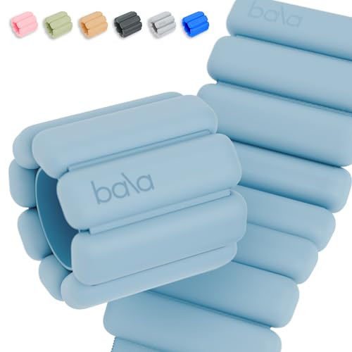 Bala Bangles - Set of 2 (1lb Each) | Adjustable Wearable Wrist & Ankle Weights | Yoga, Dance, Barre, Pilates, Cardio, Aerobics, Walking | Monochromatic Sea | Amazon (UK)