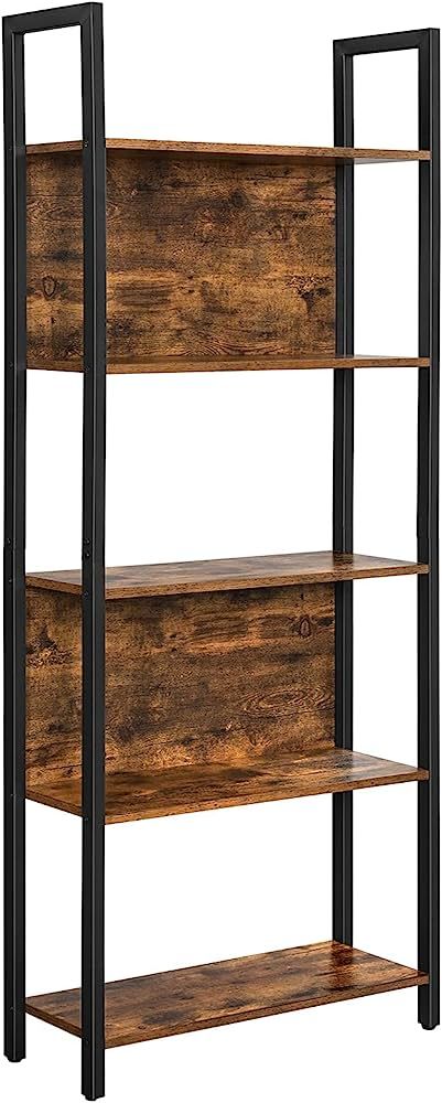 VASAGLE ALINRU Storage Shelf, Bookshelf with 5 Shelves, Steel Frame, for Living Room, Entryway, O... | Amazon (US)