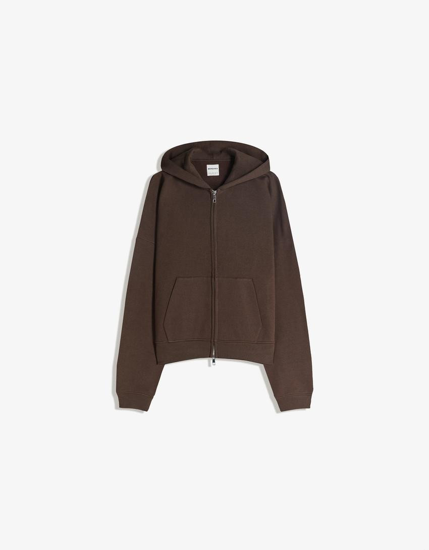 Oversize zip-up hoodie - Sweatshirts - Women | Bershka GB