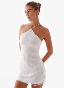 Rumi Beaded Mini Dress - White | Peppermayo (Global)