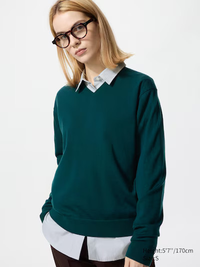 100% Merino V Neck JumperColour: 54 GREENSize: Women SXXSXSSMLXLXXLFind my sizeGet help with
find... | UNIQLO (UK)