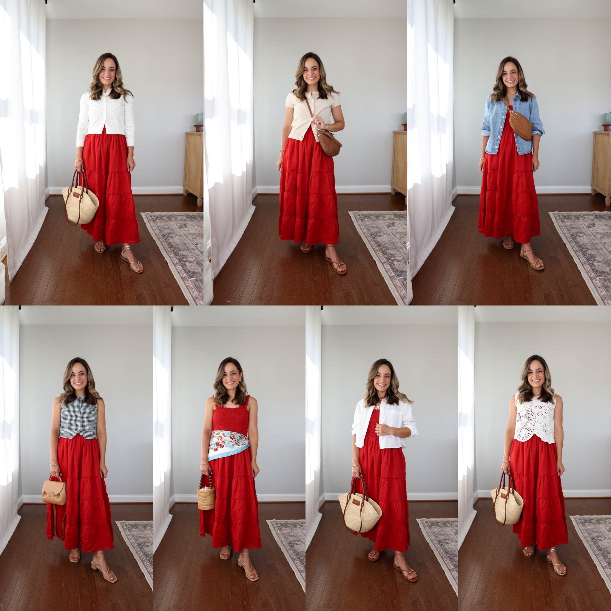 7 ways to layer a dress! 

Dress (Quince): xs in child red 

Cropped cardigan (similar, J.Crew): xs 
Cropped short sleeve cardigan (BR Factory): xxs 
Cropped vest (Kohl’s): xs 
Scarf (J.Crew) 
Denim shirt (Target): xs 
Cropped button down (Old Navy): petite xs 
Crochet top (Abercrombie): xxs 

All shoes are true to size and are linked as well.

#LTKPetite