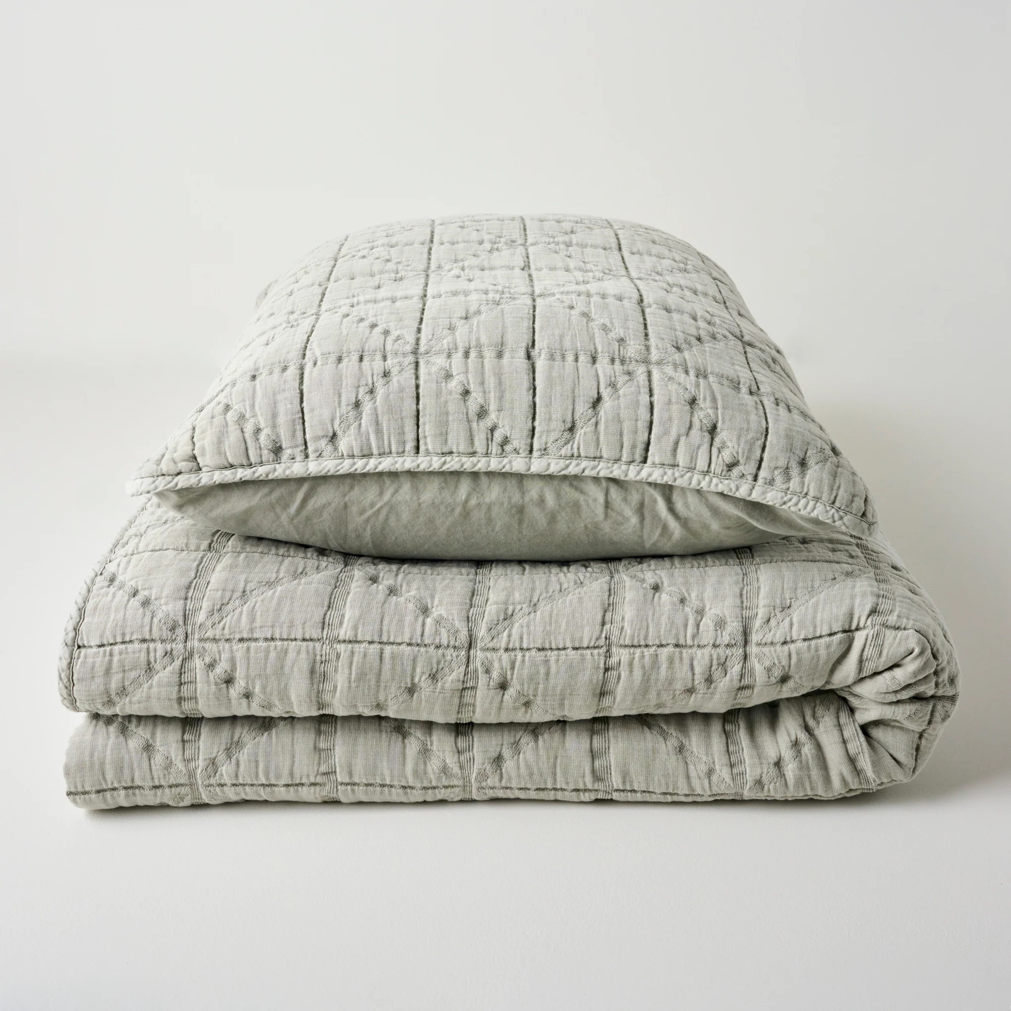 Sutton Stone Blue Matelasse Coverlet | Magnolia