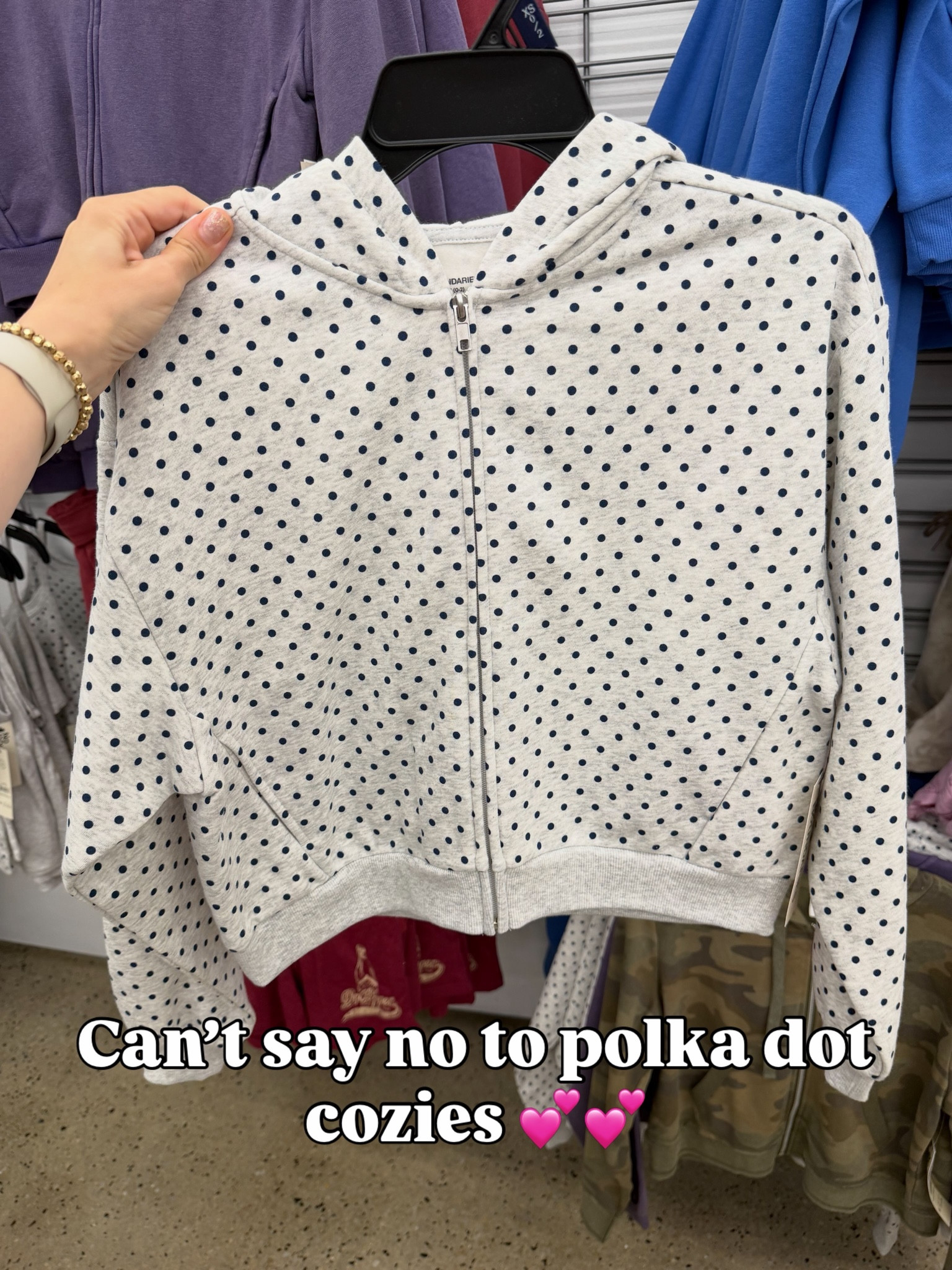 Walmart hoodies come in several colors and this polka dot print #walmartfashion