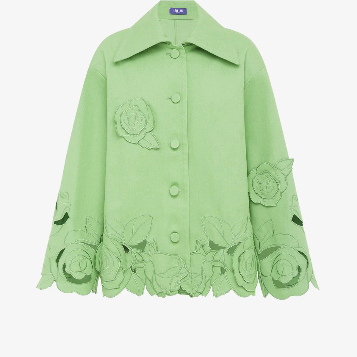 Jayna Appliqué Jacket - Juniper Green | LEO LIN US
