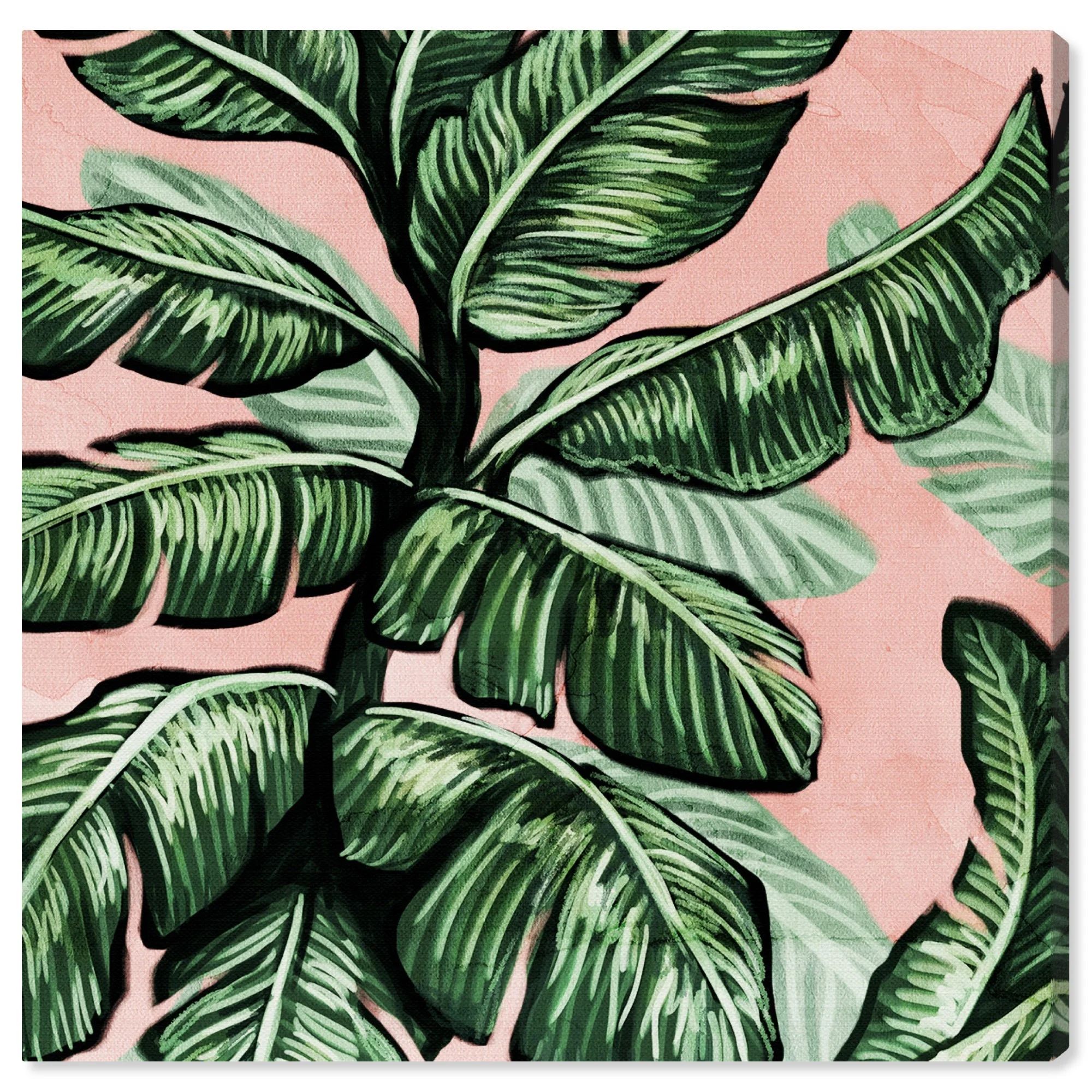Wynwood Studio 'Blush Toned Leaves Square' Floral and Botanical Wall Art Canvas Print - Green, Pi... | Walmart (US)
