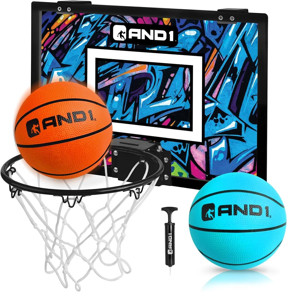 AND1 Over The Door Mini Hoop: - 18”x12” Pre-Assembled Portable Basketball Hoop with Flex Rim,... | Amazon (US)