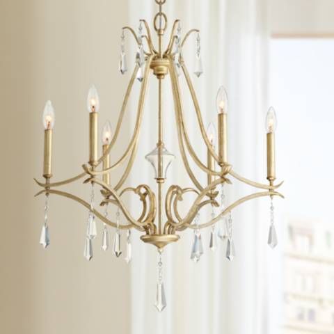 Laurel Estate 26 3/4" Wide Brio Gold 6-Light Chandelier | Lamps Plus