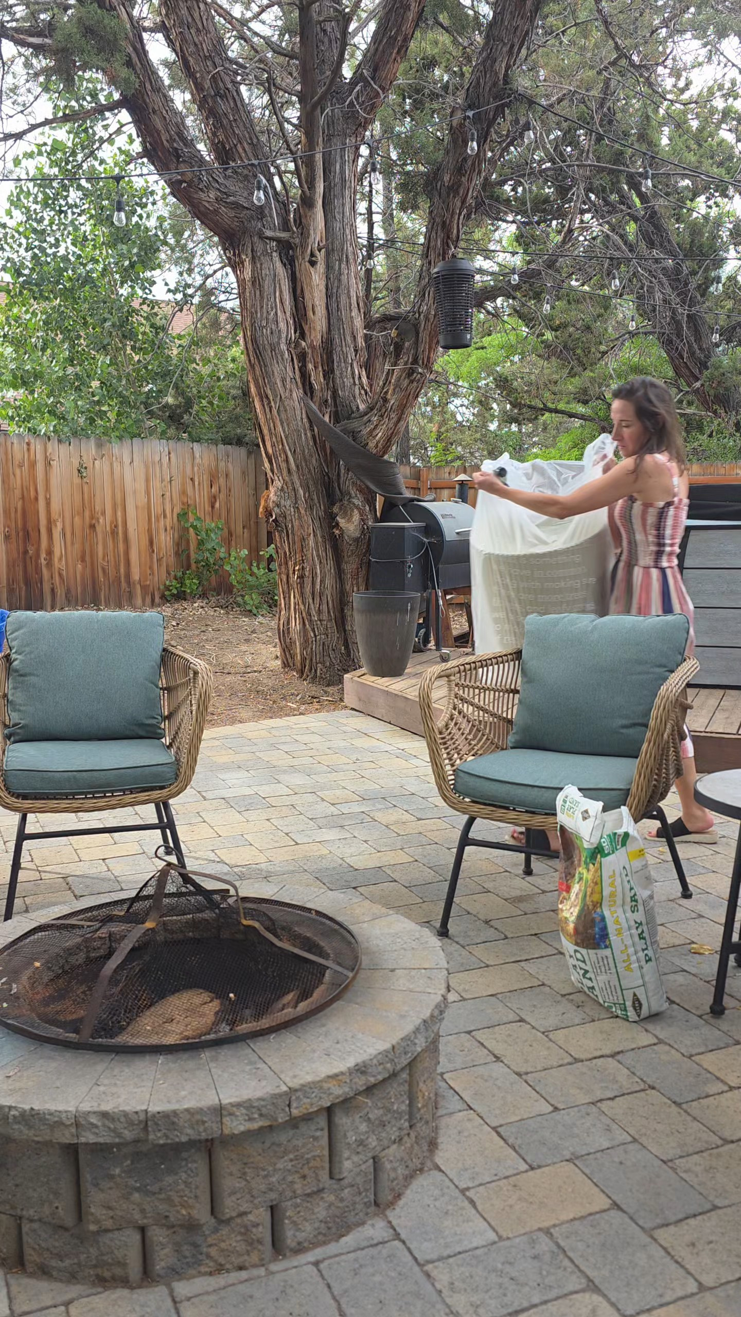 This Veradek piece is one of those pieces that's hard to categorize, part side table, part umbrella base, all function for our outdoor setup. It's exactly what our patio needed to hold drinks within reach while keeping the umbrella steady. #patiofurniture #outdoorstyle 

 #LTKHome