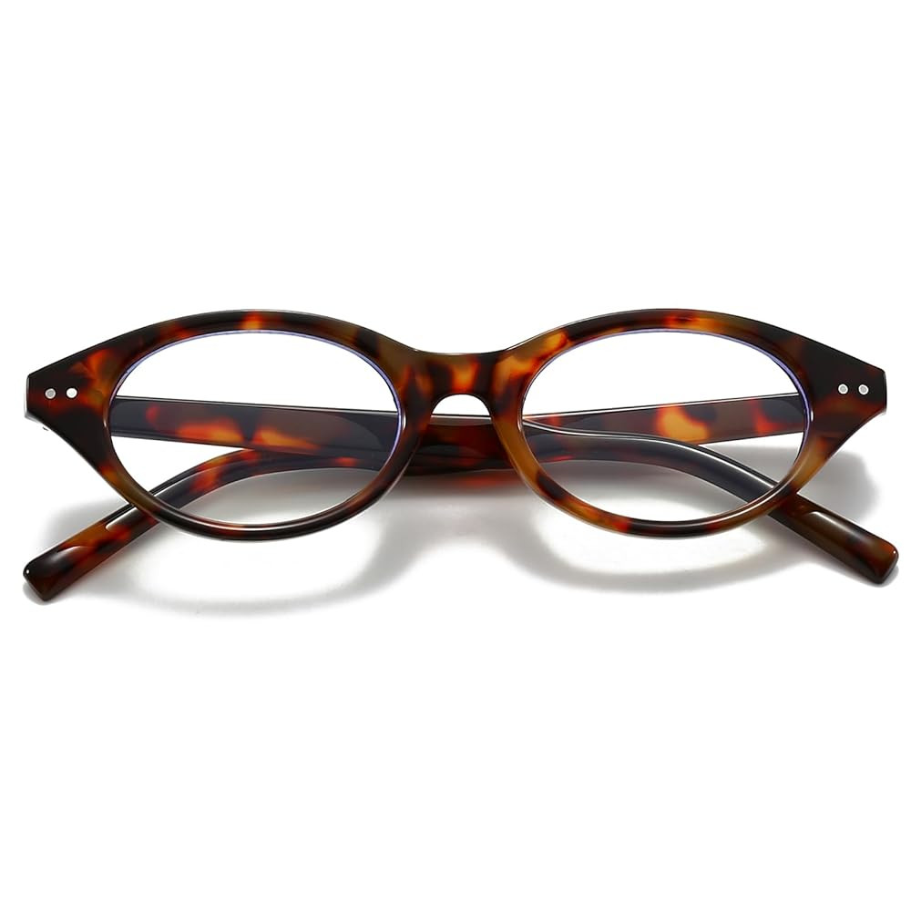 Retro Oval Glasses for Women Men Small Face Cat-eye Blue Light Glasses Vintage Style | Amazon (US)