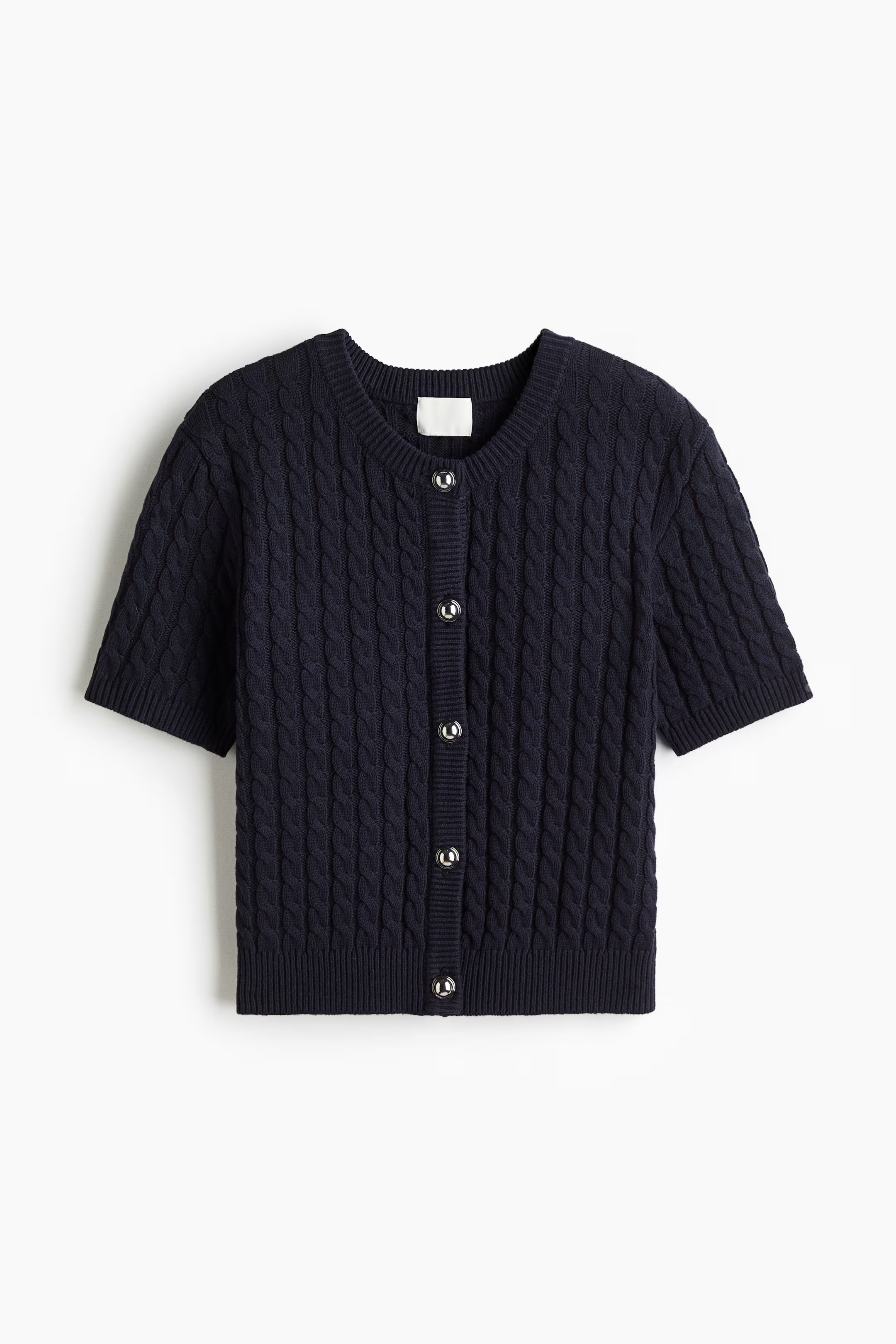 Cable-knit cardigan - Navy blue - Ladies | H&M GB | H&M (UK, MY, IN, SG, PH, TW, HK)