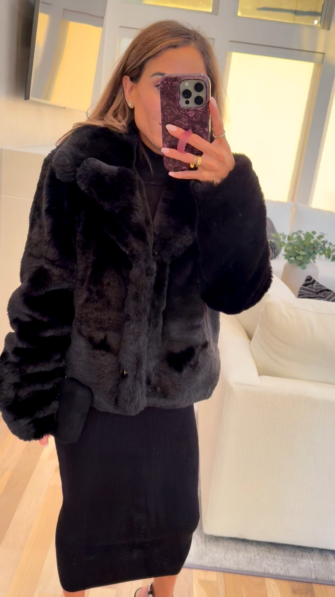 Holiday outfit idea. This faux fur coat is so soft and dreamy - wearing smallest size 

#LTKHoliday #LTKFindsUnder50 #LTKFindsUnder100