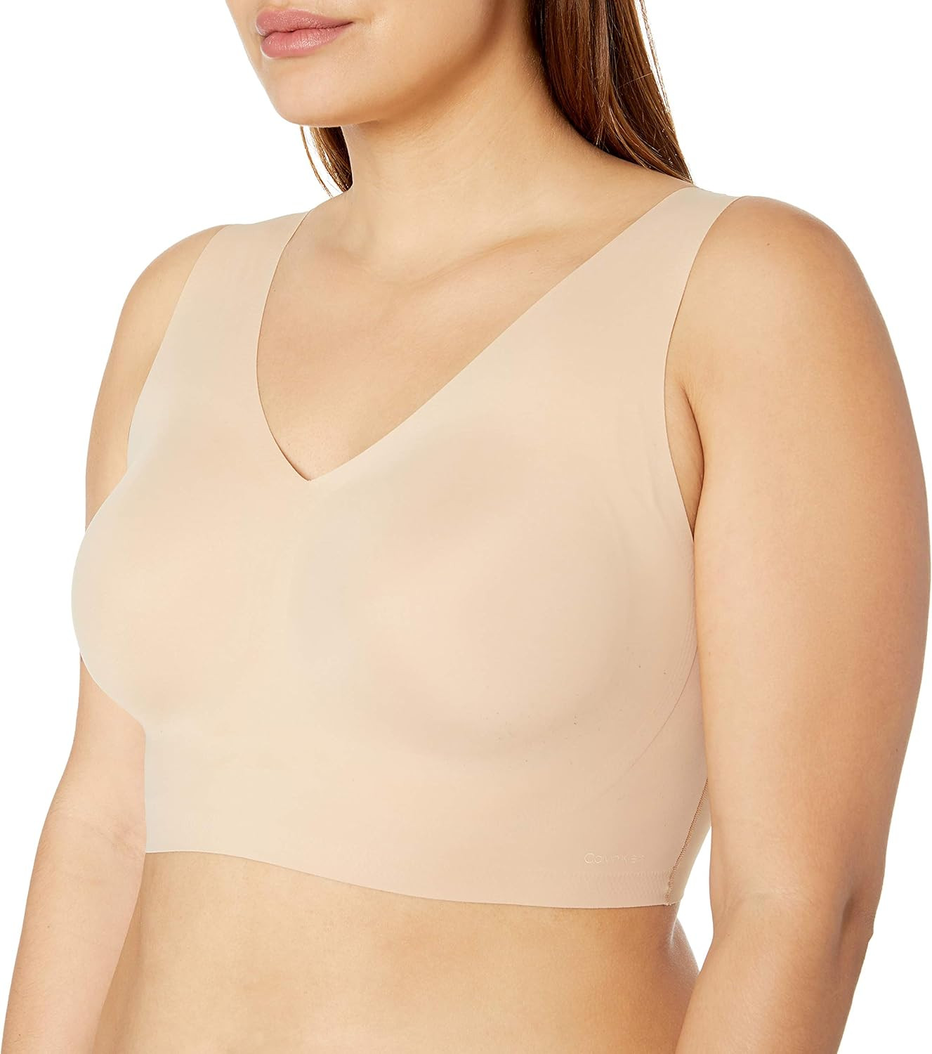 Calvin Klein Women's Invisibles Comfort Seamless Lightly Lined V Neck Bralette Bra | Amazon (US)