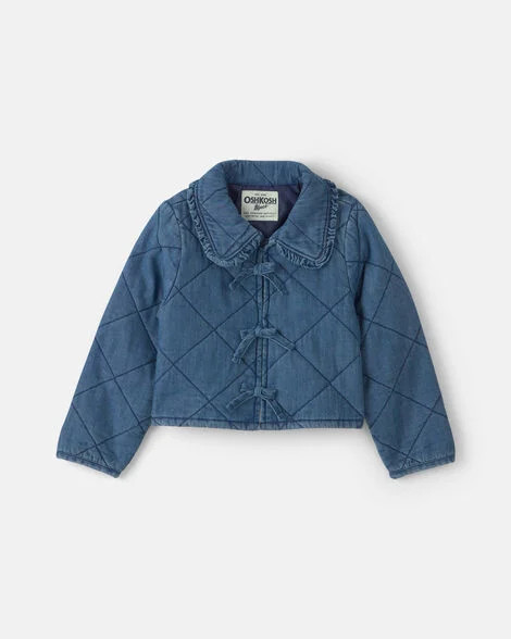 Toddler Girl Quilted Denim Jacket - Medium Wash | Carter's Inc