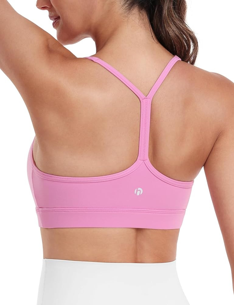 HeyNuts to Freest Y Back Sports Bras for Women Spaghetti Thin Strap Workout Bras Wirefree Padded ... | Amazon (US)