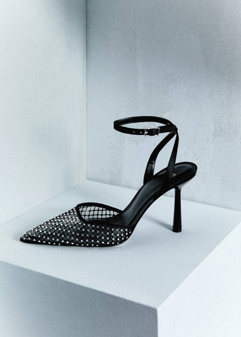 Rhinestone mesh shoes -  Women | Mango United Kingdom | MANGO (UK)