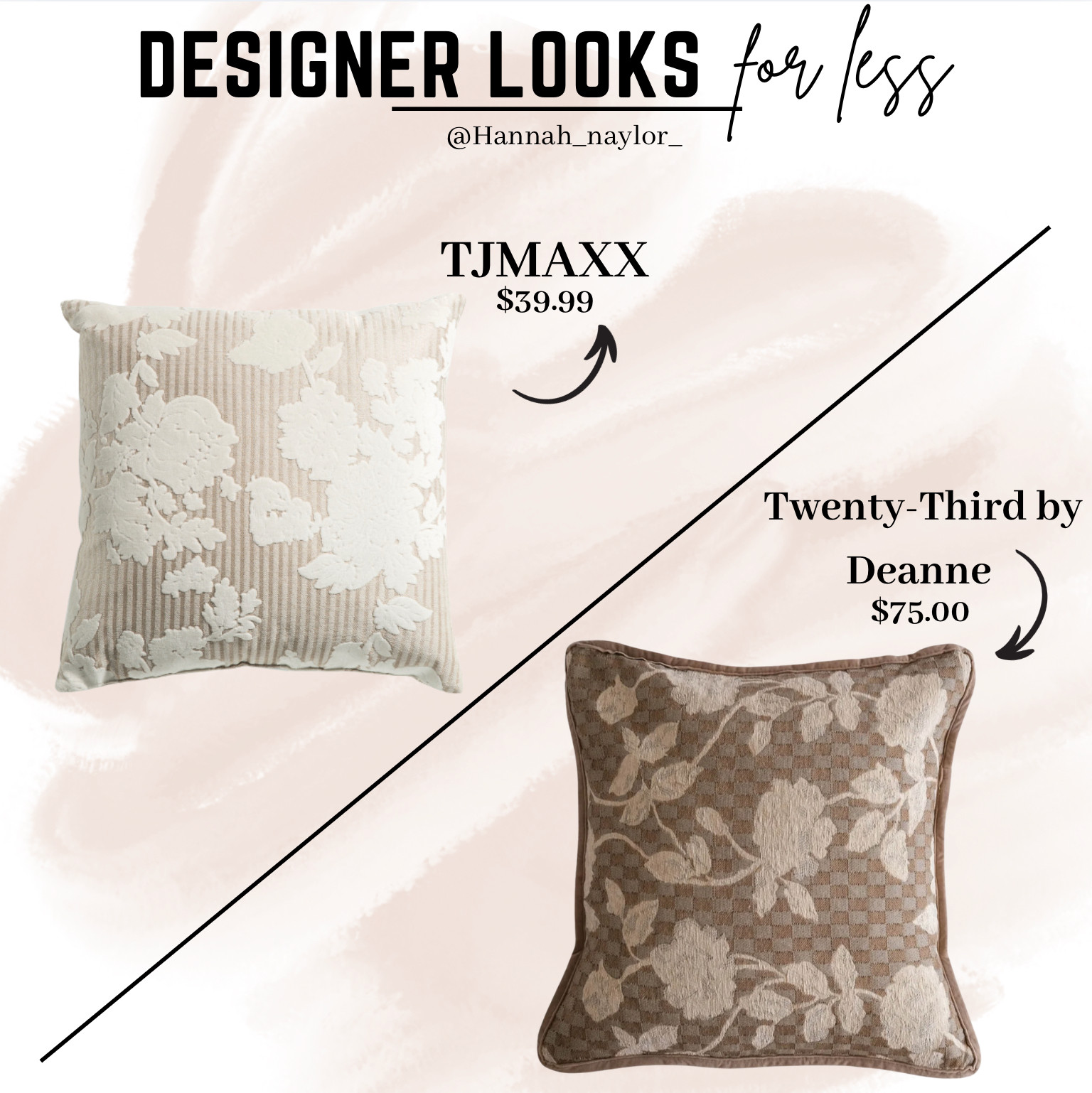 While these are not identical.... the pillow from TJMAXX defiantly exudes the same look as TTBD for half the price! #tjmaxx #home #homedecor #luxelooksforless 

 #LTKU #LTKHome