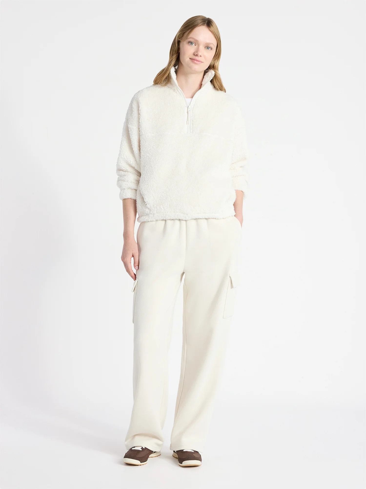 No Boundaries Plush Half-Zip Pullover, Women's | Walmart (US)