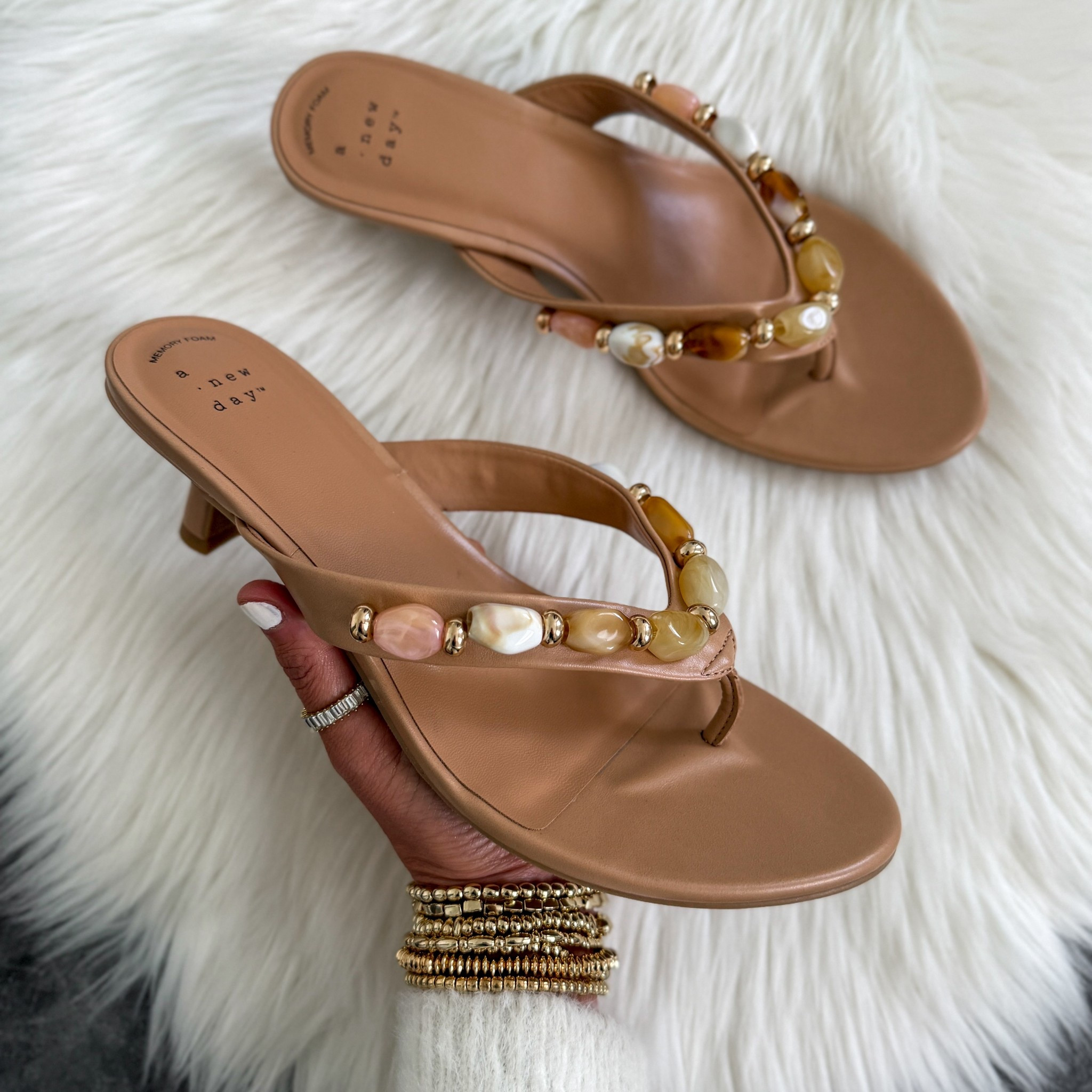 Target Women’s Jade Heels with Memory Foam Insole A New Day sandal runs true to size 