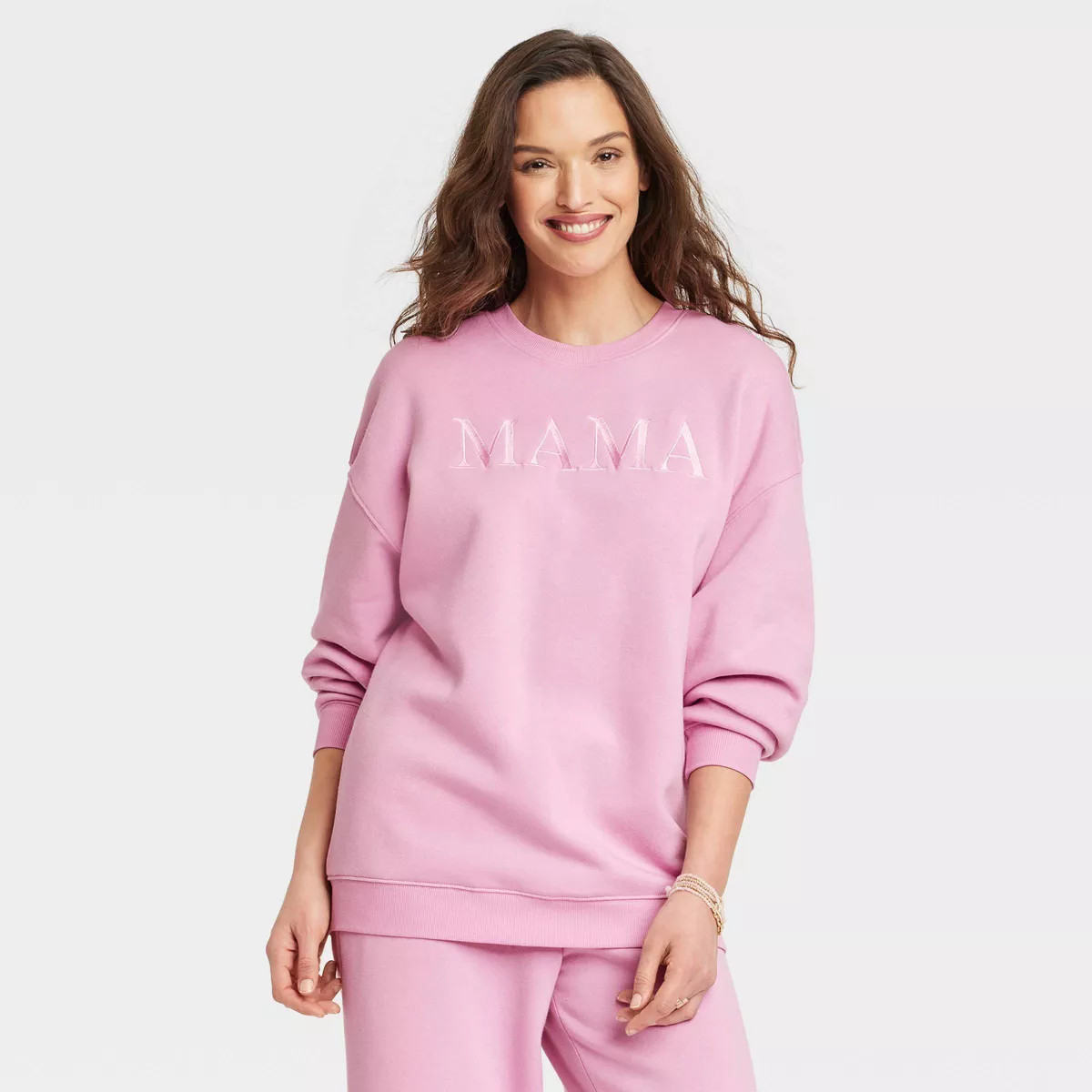 Women's Mama Graphic Sweatshirt - Pink | Target