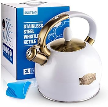 SUSTEAS Stove Top Whistling Tea Kettle-Surgical Stainless Steel Teakettle Teapot with Cool Toch E... | Amazon (US)