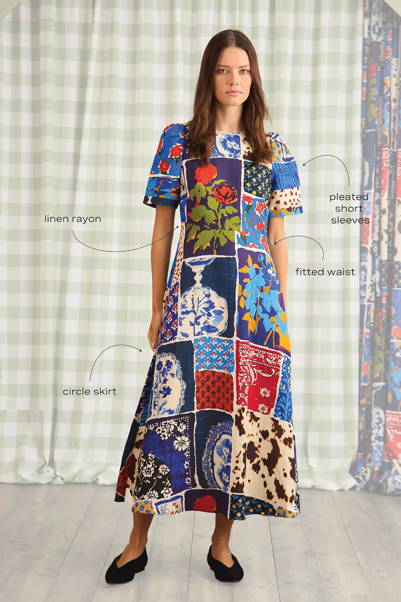 Casey Dress | Patchwork Midi Dress | Hunter Bell | Hunter Bell