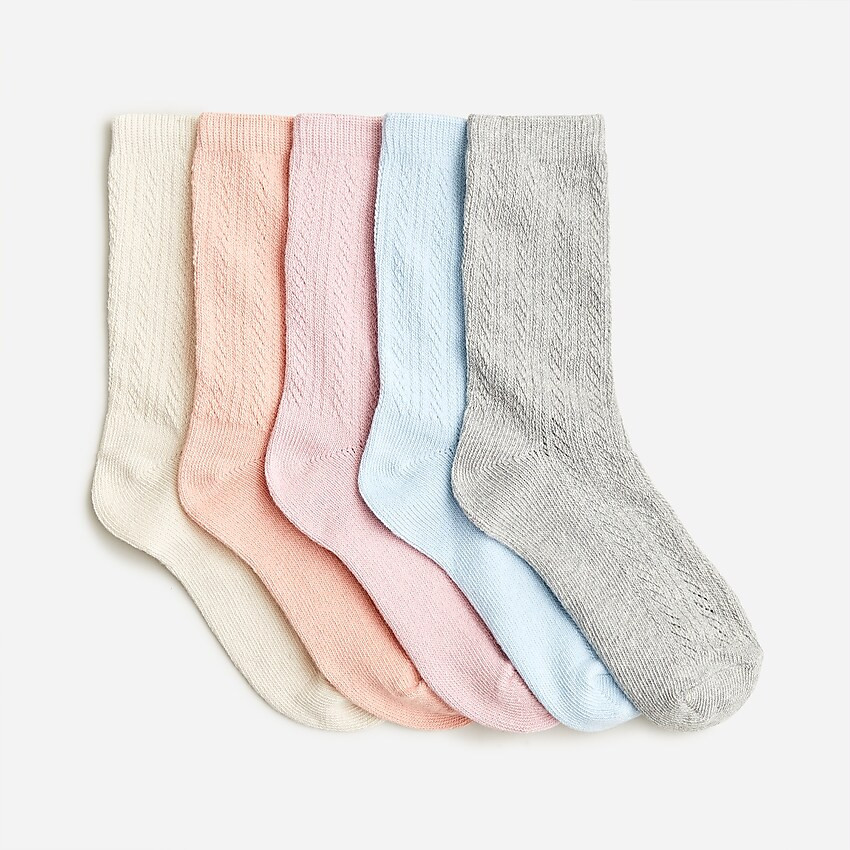Girls' pointelle trouser socks five-pack | J. Crew US