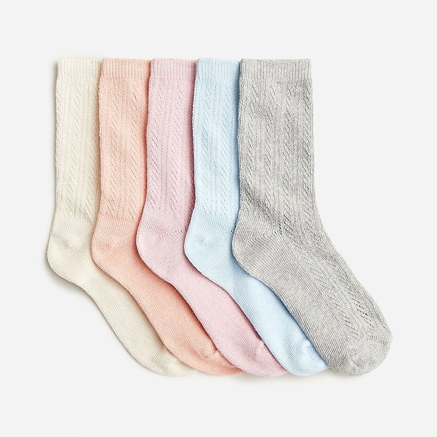 Girls' pointelle trouser socks five-pack | J.Crew US