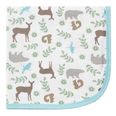 Touched by Nature Baby Organic Cotton Swaddle, Receiving and Multi-purpose Blanket, Forest, One Size | Target
