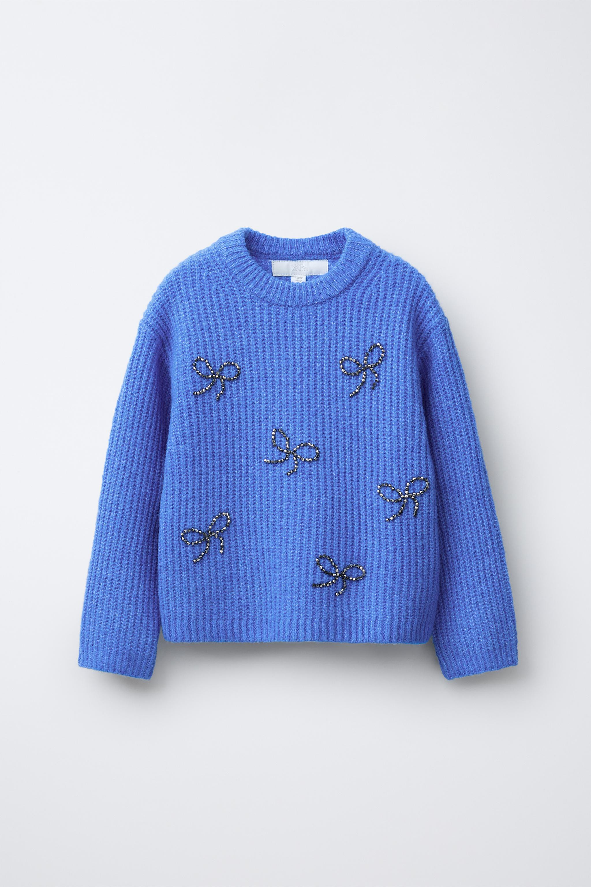 SPARKLY BEADED BOW KNIT SWEATER | Zara US
