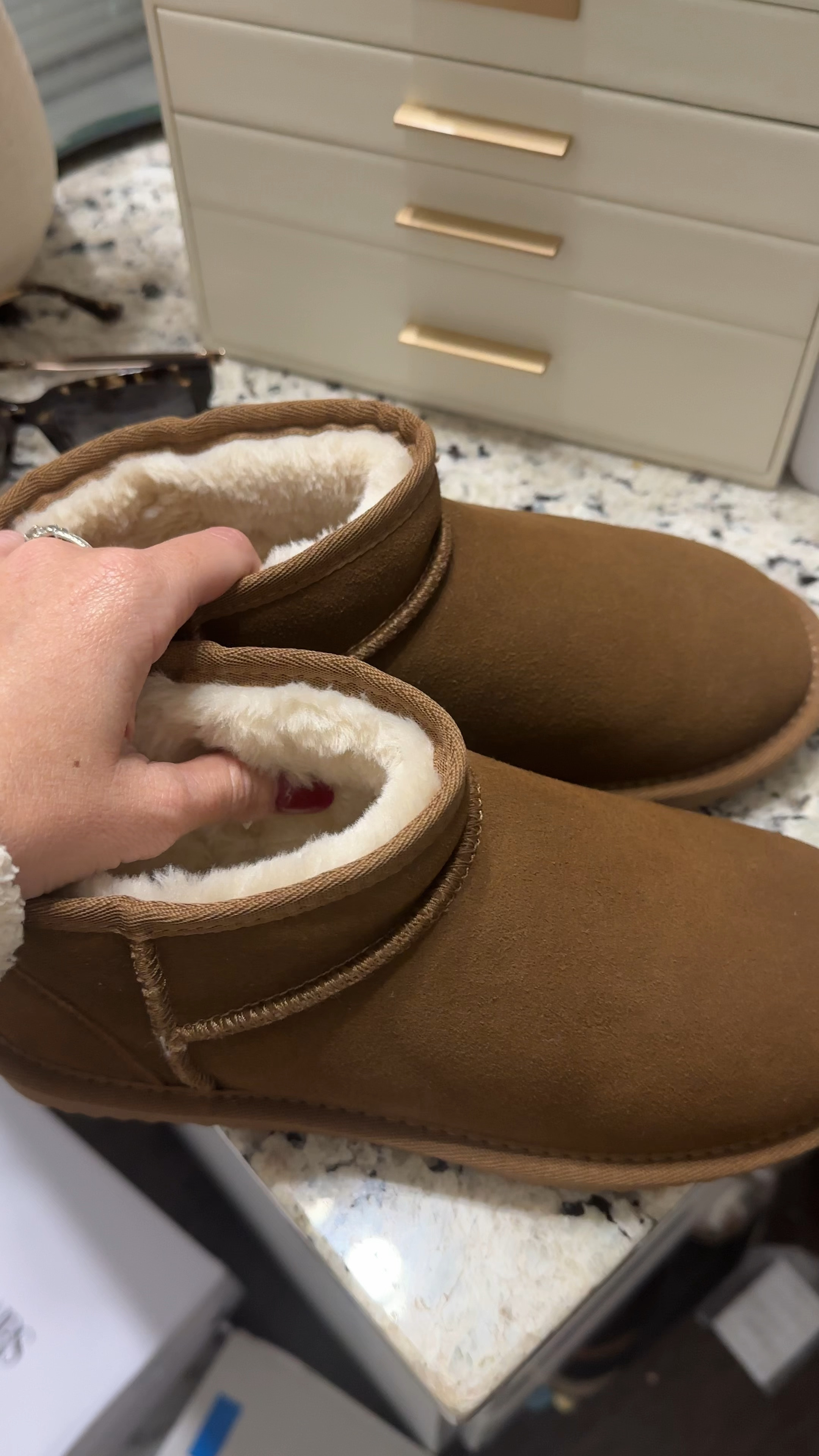 Ugg boots look for WAY less and on sale for cyber Monday! Super plush & comfy inner faux fur, suede outer. Very comfortable & perfect for lounge wear or casual winter outfits! Found them on Amazon! 

Ugg boots dupe, look for less, gifts for her, winter boots, snow boots, Amazon shoes , Ugg boot 

#LTKGiftGuide #LTKCyberWeek #LTKSaleAlert