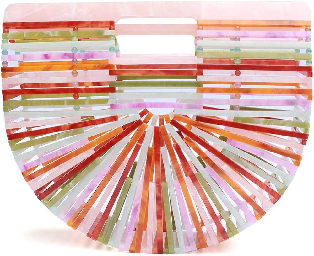 Vakaer Womens Acrylic Clutch Handbag Large Tote Bag Beach Bag | Amazon (US)