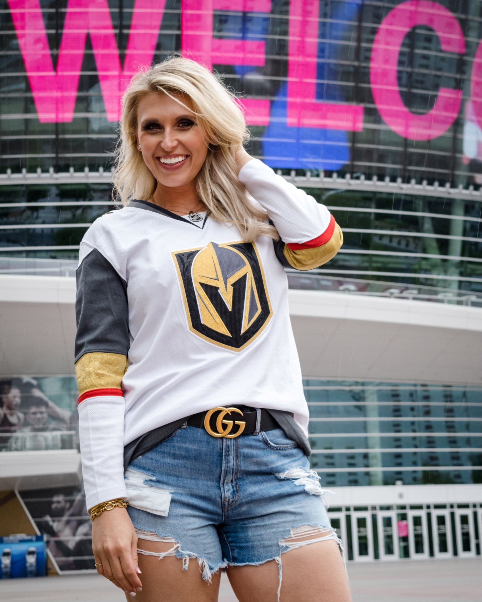 VEGAS GOLDEN KNIGHTS AUTHENTIC RED W/AUSTRALIAN CRYSTALS BLING