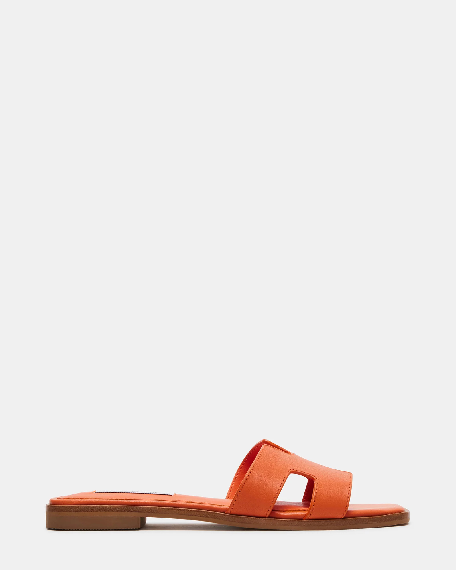HADYN Orange Leather Slide Sandals | Women's Designer Sandals | Steve Madden (Canada)