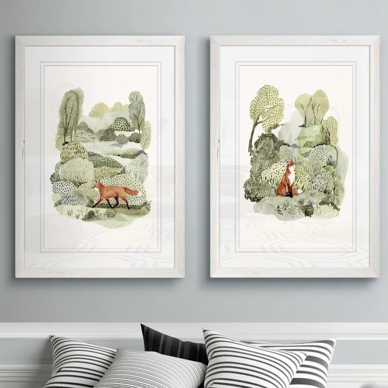 Fox Glen I - 2 Piece Framed Painting Print Set | Wayfair North America