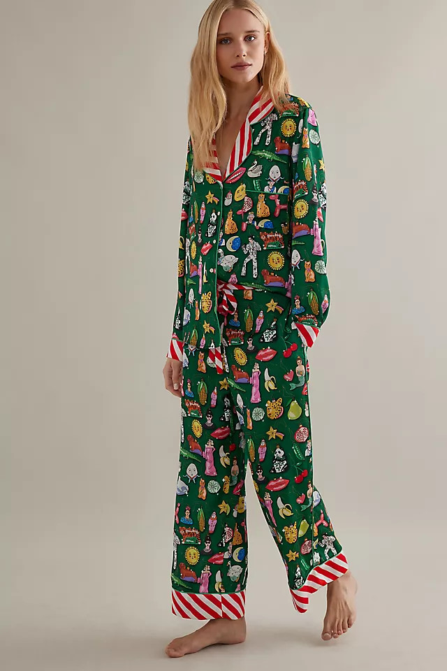 Karen Mabon Christmas Baubles Long-Sleeve Pyjamas Set | Anthropologie (UK)